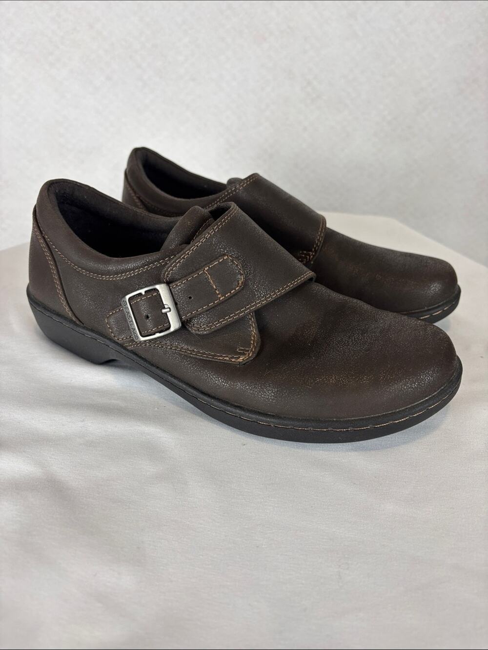 Eastland Sheri Women’s Brown Leather Mary Jane Comfort Shoes Buckle Strap US 9.5